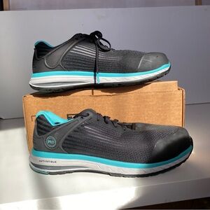 Timberland PRO Black and Teal Athletic Work Shoes Composite Toe 10